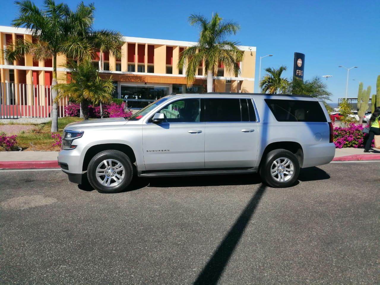 Luxury SUV at FBO terminal