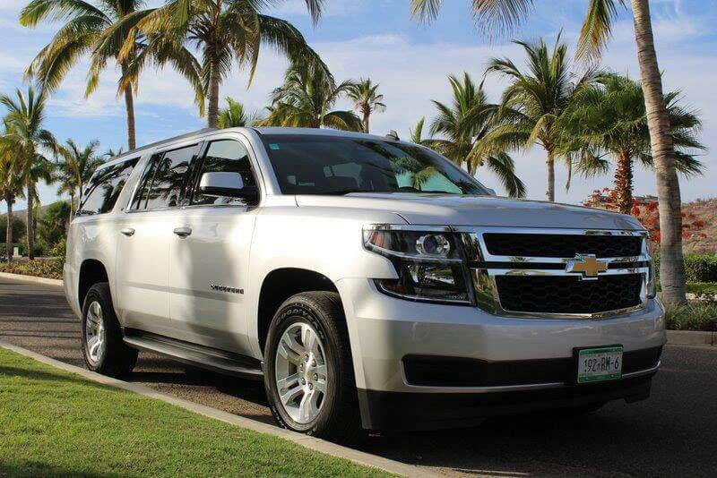 Silver Suburban used for Luxury Transportation 